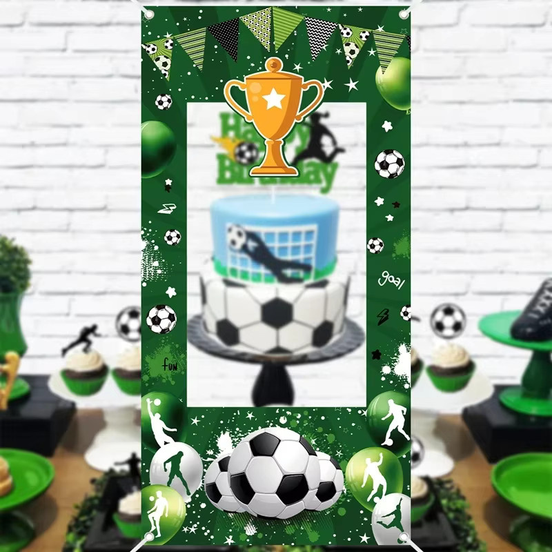 OURFETE Fußball Geburtstag Party-Hintergrundtuch als Foto-Requisit, Rechteckig, Breite: 60 cm, Höhe: 60 cm - Bild 4