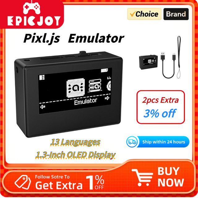 EPICJOY Smart NFC Pixl.js Emulator Bluetooth-kompatibles Gaming-Zubehör für Switch, Switch2, NS, Wii U und 3DS OLED in Schwarz oder Weiß - Bild 1