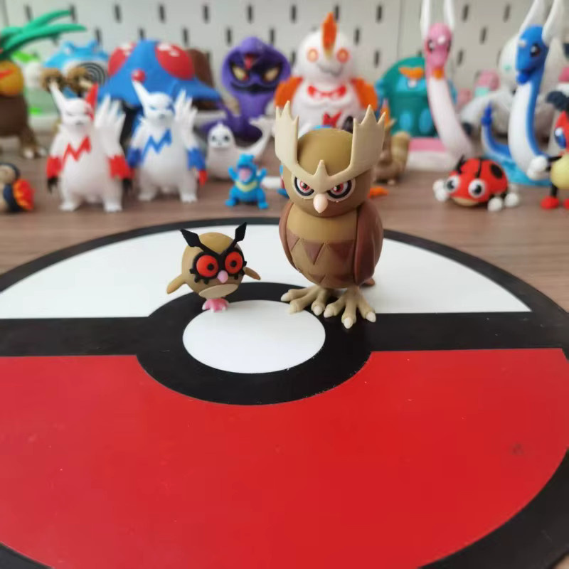 Bandai Pokémon Hoothoot Noctowl Action Figure, Maßstab 1:20, Kunststoff - Bild 1
