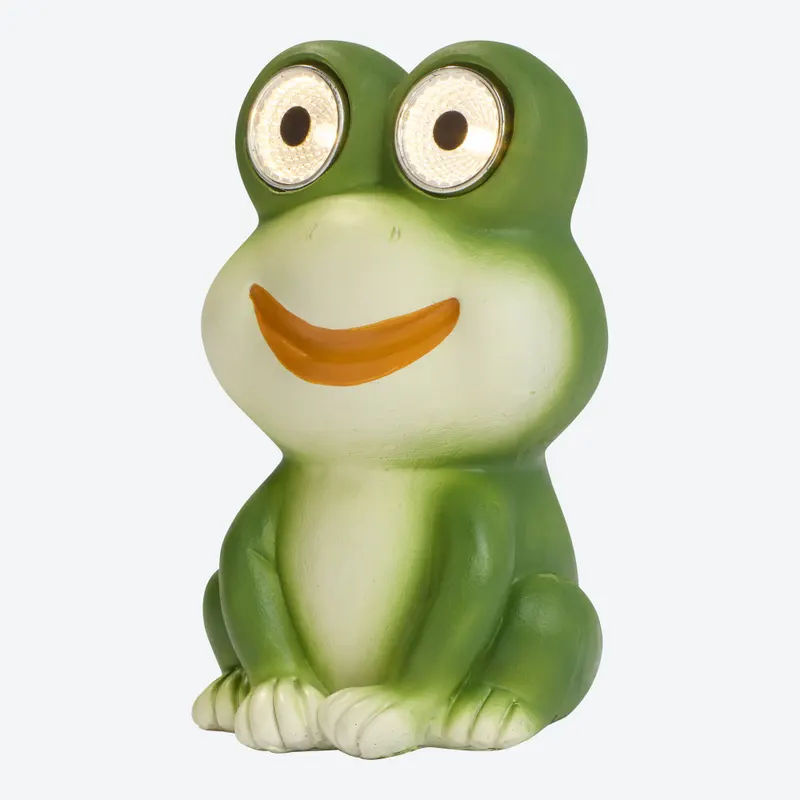 Grüne Solar-Tierfigur mit leuchtenden Augen als moderne Dekoration, Höhe: 13 cm - Bild 2