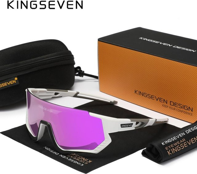 KINGSEVEN Sportsonnenbrille, Unisex, Vollrand, Multicolor, TR90, Wrap - Bild 1