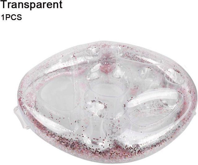 Yuyongzhi Aufblasbare Pool Bar aus PVC mit 8 Löchern als 2 in 1 Getränke und Snack Halter, transparent - Bild 1