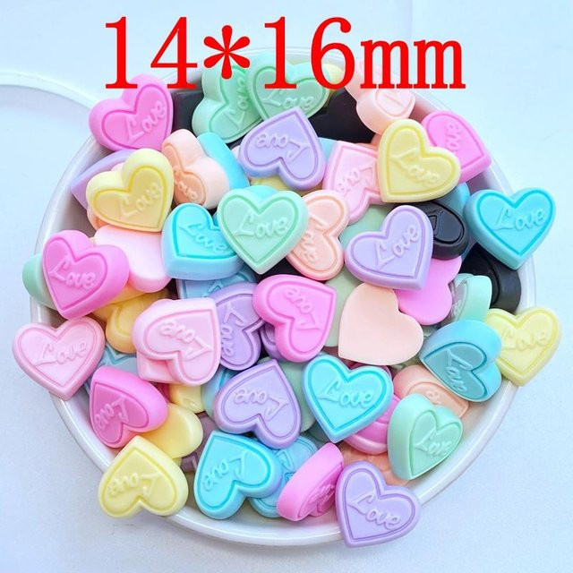 20 Stück Yiran bag Mini Herz Harz Flatback Cabochons in Multicolour als Kawaii Scrapbook Verzierungen und Zubehör - Bild 1