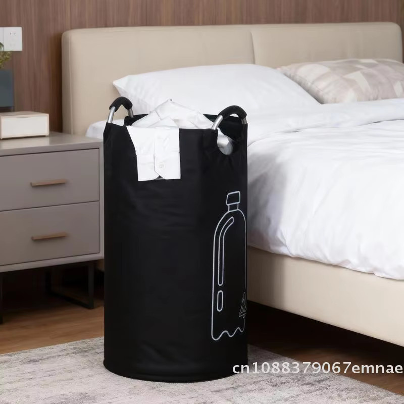 ZYAS Leergut-Aufbewahrungskorb mit Aluminiumgriff, faltbarer Recycling-Behälter, Schwarz, 82 l - Bild 2