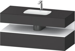 Duravit Einbauwaschtisch-Möbel-Set Qatego in Weiß und Anthrazit mit Konsole und Nischenunterschrank B/T/H: 120 x 55 x 60 cm - Bild 1