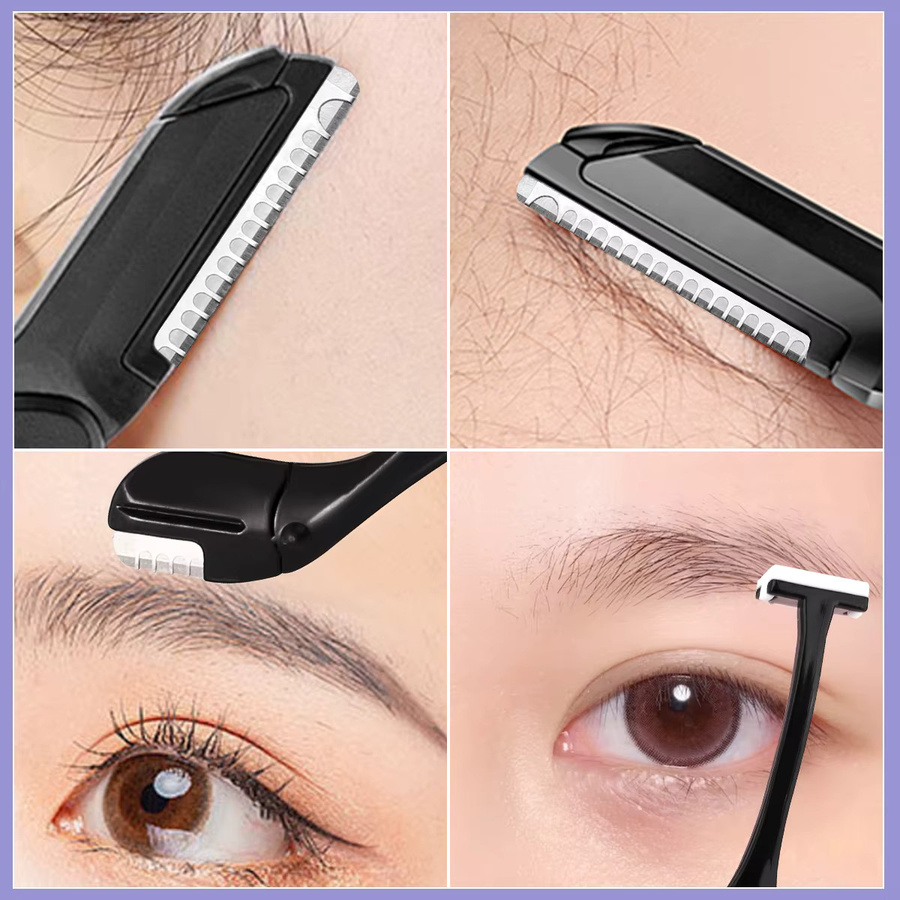 Augenbrauentrimmer-Set, 3-teilig, Gesichtshaarsierer mit Schutzabdeckung, Unisex - Bild 2