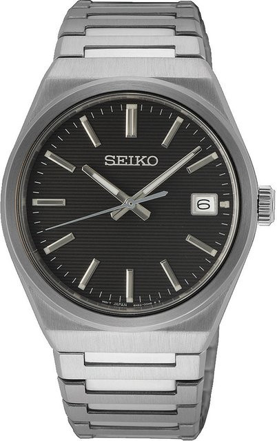 Seiko Armbanduhr, Quarz, Edelstahl, Schwarz, 39 mm, Herren - Bild 1