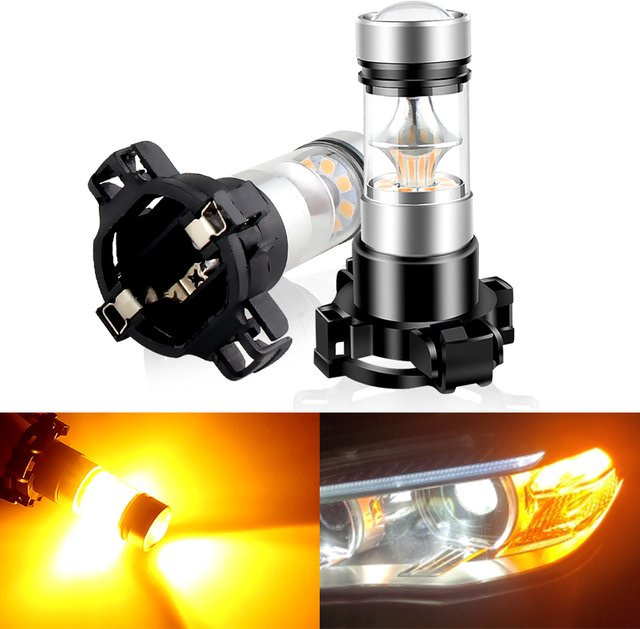 SAARMAT LED-Lampen Set PY24W/5200 S/12190 mit 20-SMD in Weiß und Gelb für BMW E90 E91 E92 E93 328i 335i M3 X5 E70 X6, 2 Stück - Bild 1