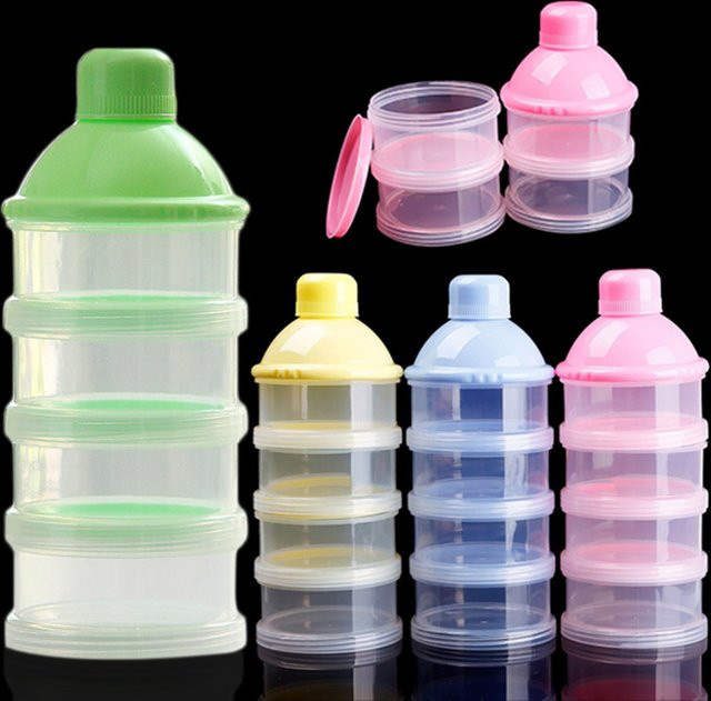 BPA-freie Aufbewahrungsbox für Milchpulver aus Polypropylen in Blau mit 3 oder 4 Schichten und Deckel - Bild 1