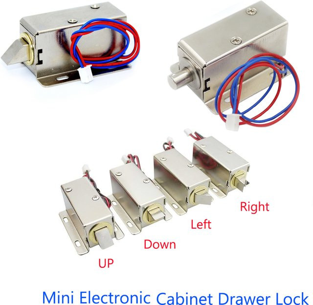 LUCKING DOOR Mini DC12V Elektronisches Schrankschloss in Silber, Mini-Elektro-Riegelschloss für Schubladen und Schränke mit 0,4 A - Bild 1