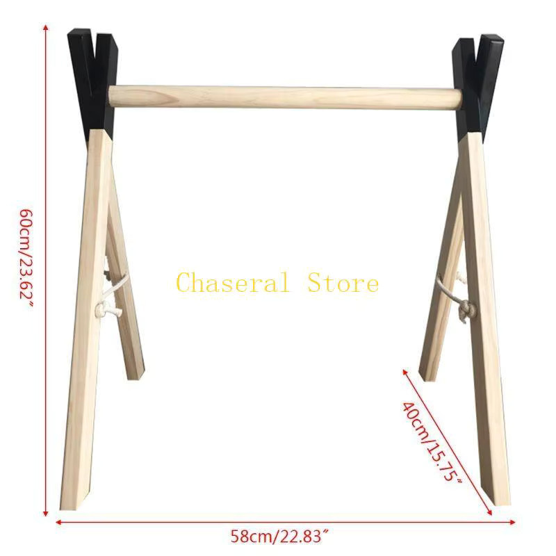 E7CE Nordic Baby Fitness Rack aus Holz in Braun für das Kinderzimmer - Bild 2