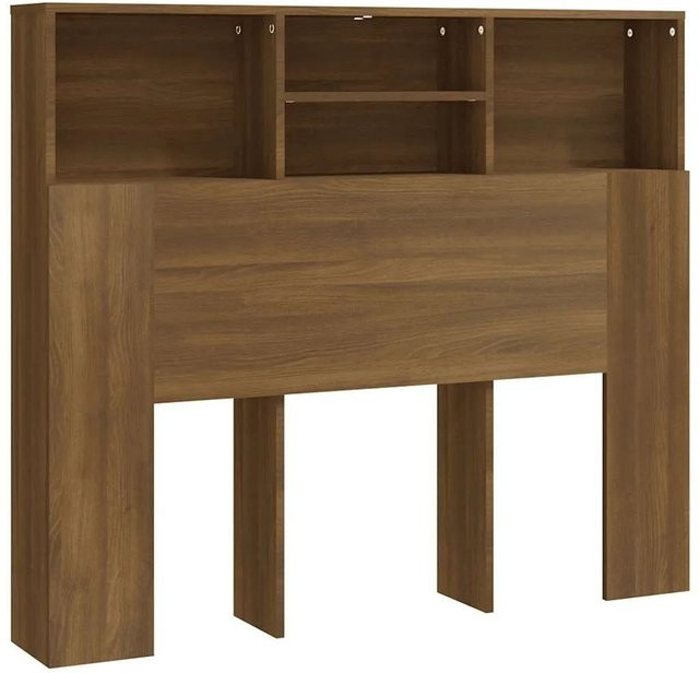 vidaXL Kopfteil mit integrierten Ablagen in Eiche Braun, B/T/H: 120 x 19 x 103,5 cm - Bild 1