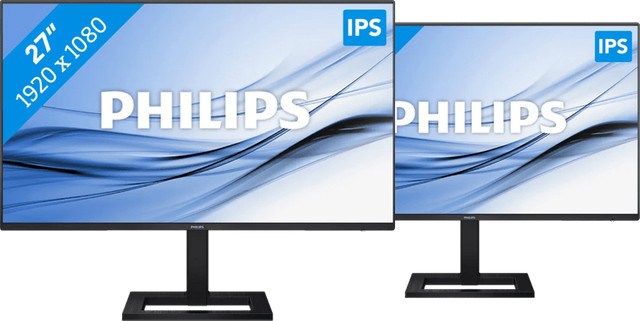 Philips 27E1N1300AE/00 Doppelpack Monitor mit 27 Zoll IPS-Display in Schwarz mit HDMI und USB-C - Bild 1