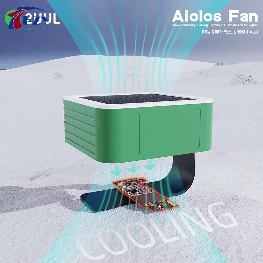 2UUL Alolos Mini Wartungsventilator in Grün für Rauchabzug, Kühlung und Fülllicht bei Desktop-Reparaturen - Bild 4