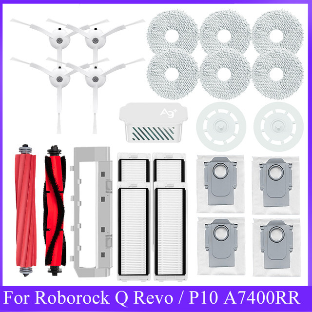 Roborock Q Revo und P10 Zubehör-Set mit Hauptbürste, Hepa-Filter, Mopptüchern und Staubbeuteln - Bild 1