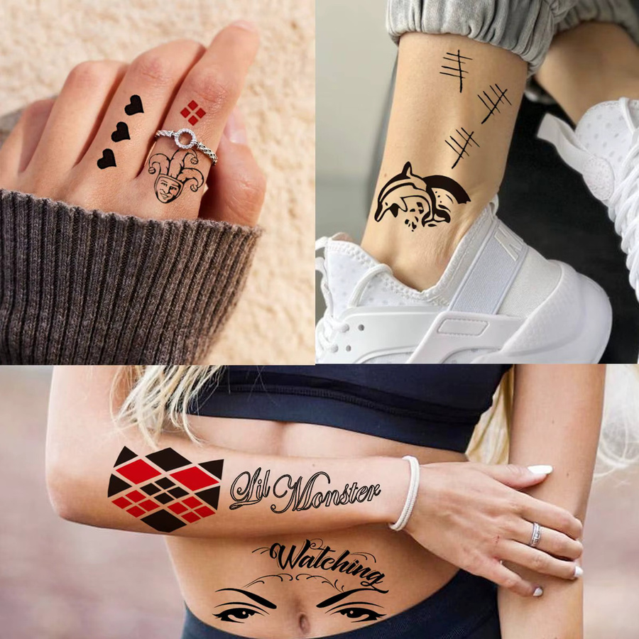 YURAN Joker Temporäre Tattoos, 5 Blatt, Unisex - Bild 4