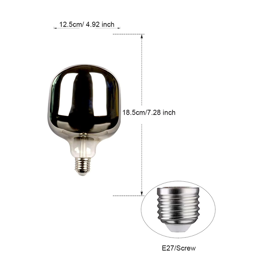 LIGHT HOUSE LED-Spiralglühbirne E27 in Spiegelgrau mit warmweißem Licht 2700K, 5W, 220-240V - Bild 2