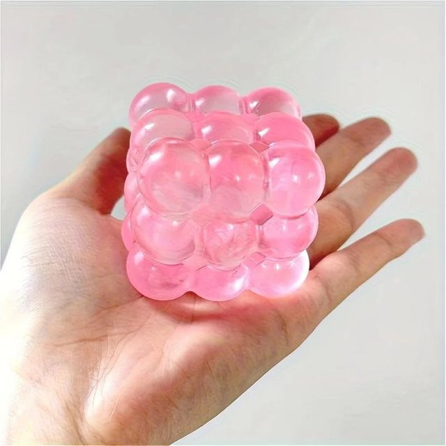 BC Pet Supplies Trauben Squishy Stressball, rosa, weiches sensorisches Spielzeug - Bild 1