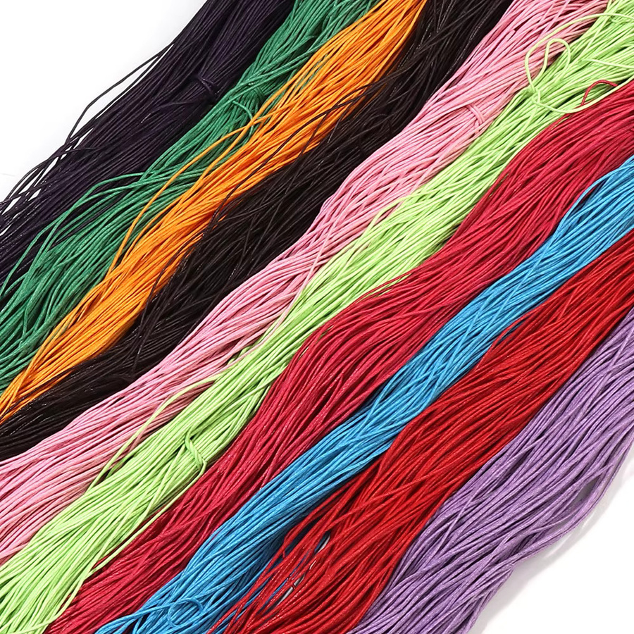 Louleur Perlen Schnur, gewachste Baumwolle, bunt, 1 mm, 70 m - Bild 2