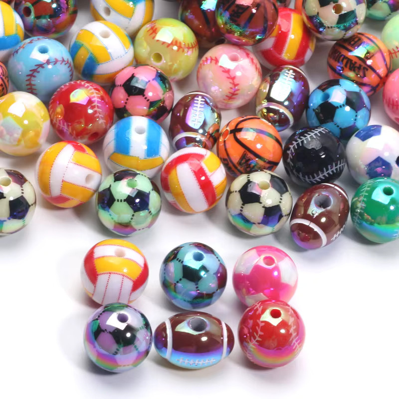 Laudsong Acrylperlen, Sportball-Design, Bunt, Unisex - Bild 5