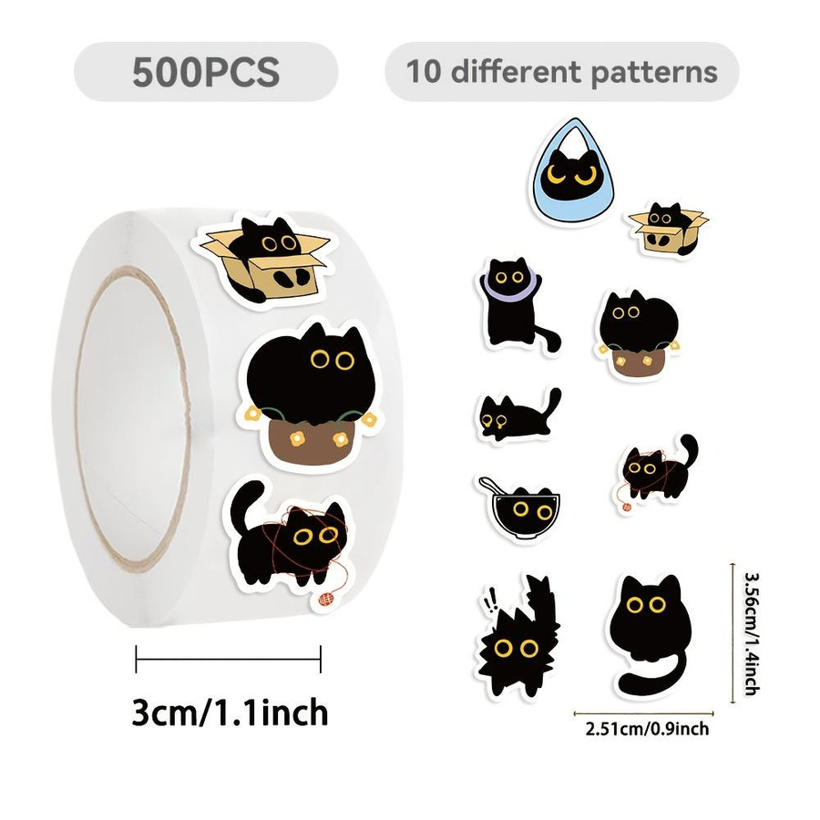 Ouyaohong Schwarze Katzen Aufkleber aus Papier für Schreibwaren und Geschenkverpackungen - Bild 5