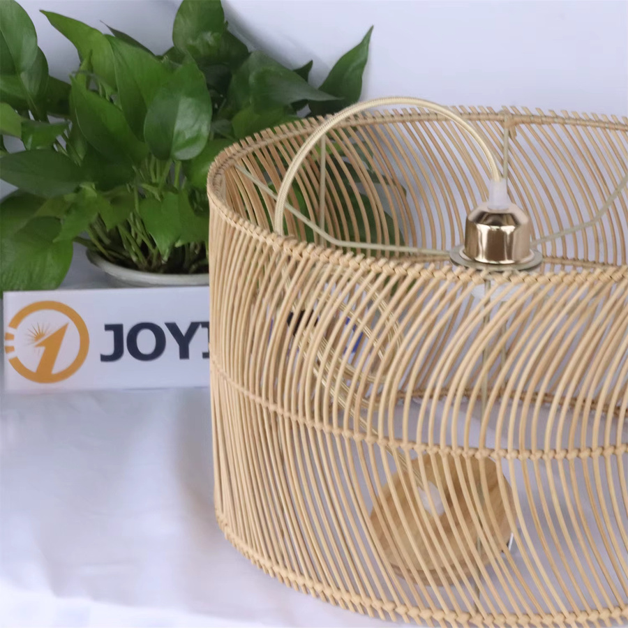 JOYINLED Retro Rattan Kronleuchter in Beige mit E27 Fassung für Wohnzimmer und Esszimmer - Bild 2
