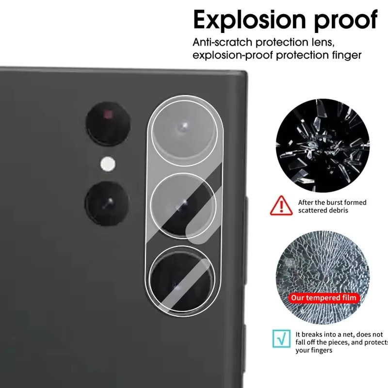 6-in-1 Displayschutzfolien aus gehärtetem Glas mit Kameralinsenfolien für Samsung Galaxy S26 Plus Ultra, transparent, kompatibel mit Fingerabdruck-Entsperrung - Bild 3