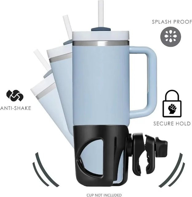 Digital Nc Kinderwagen-n-Sip Getränkehalter für Stanley Quencher und IceFlow in Schwarz - Bild 1