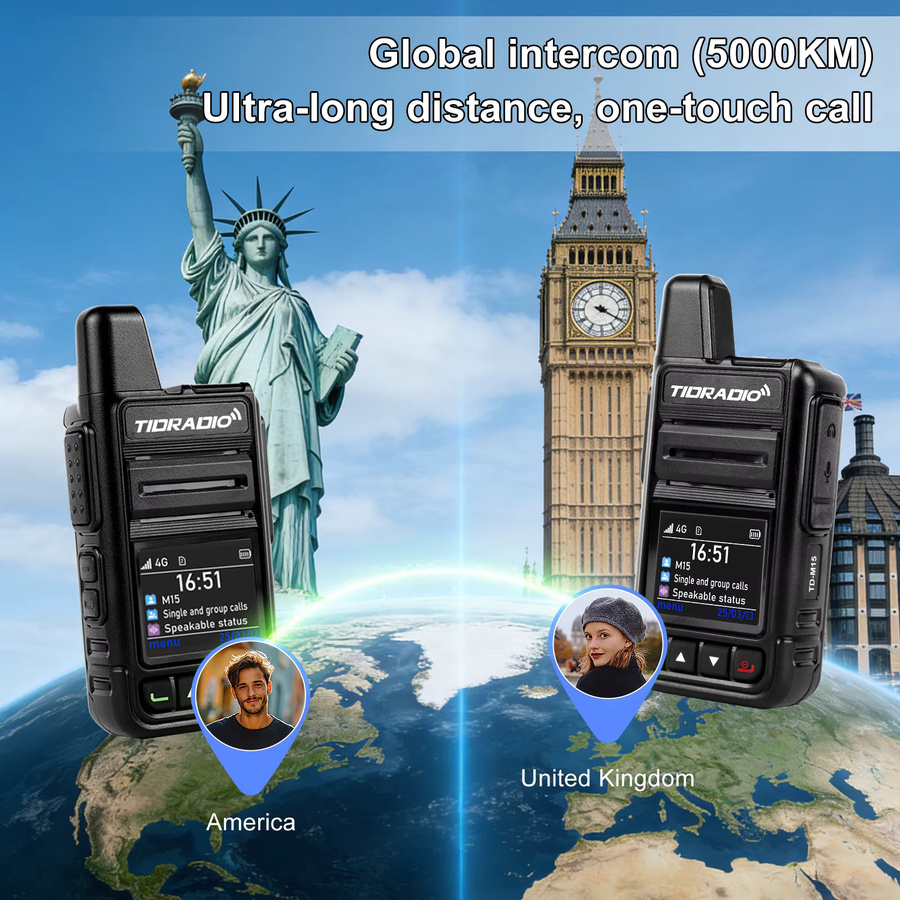 TIDRADIO M15 Langstrecken-Walkie-Talkie POC-Funkgerät in Schwarz mit 5000 km Reichweite und Odmaster App-Unterstützung - Bild 2
