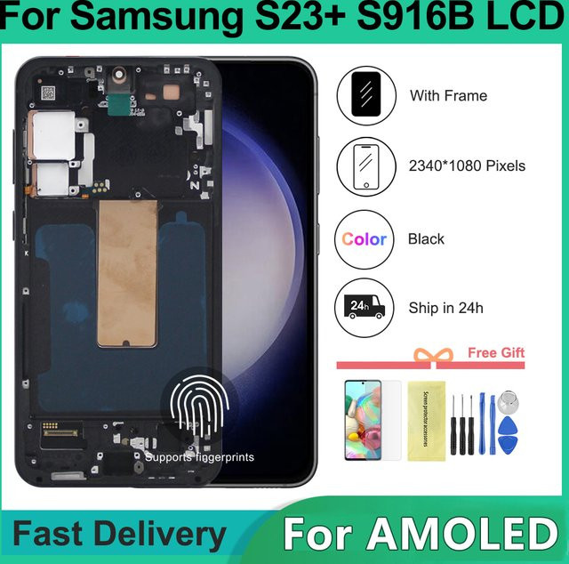 Samsung S23 Plus 5G Ersatz Display AMOLED LCD Touchscreen Digitizer in Schwarz 6.6 Zoll - Bild 1