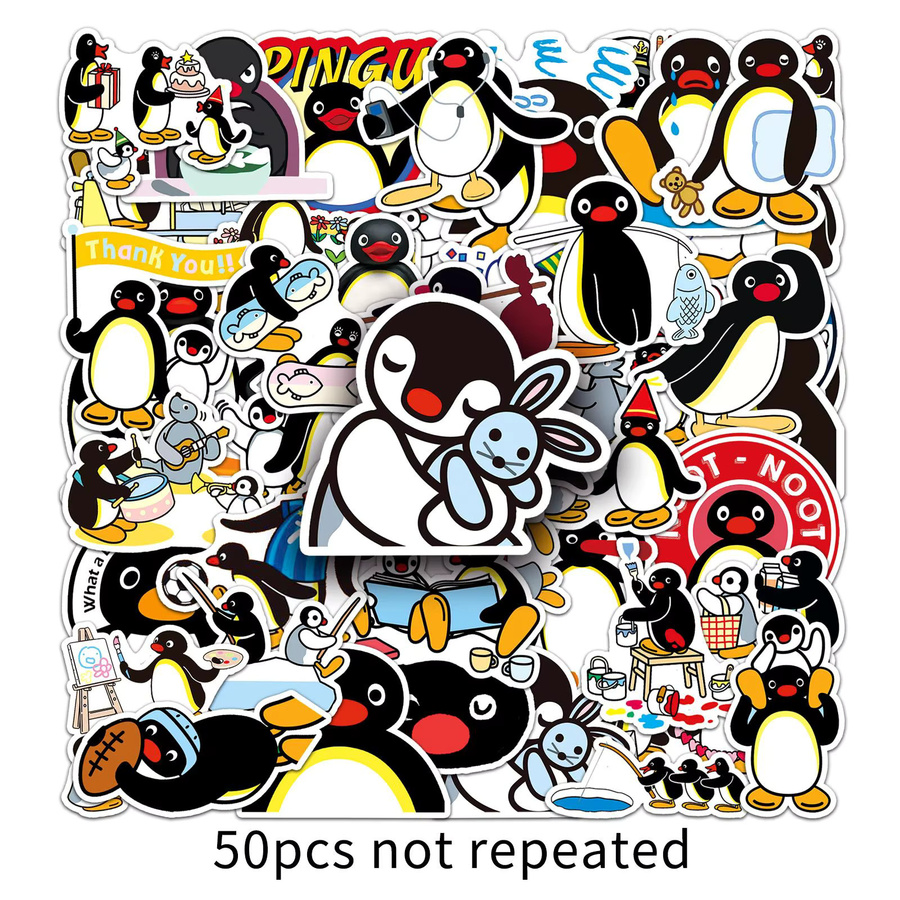 Bandai Cartoon-Pinguin-Familie, wasserfeste Aufkleber, 50-teiliges Set - Bild 4