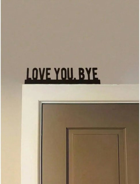 CIFBUY Klassische Metall-Wandkunst LOVE YOU BYE in Schwarz mit geometrischem Design - Bild 1