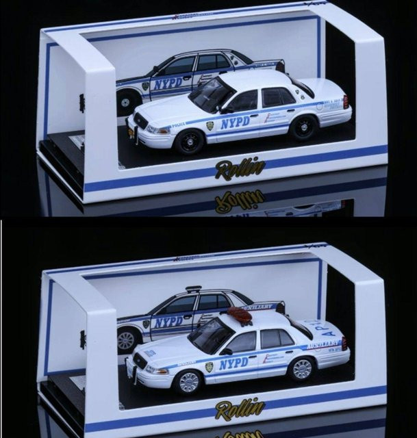 Rollin VictoriaCrown NewYork/Minnesota State Highway Police&Charger Michigan, Automodell, 1:64, Metall, Weiß - Bild 1