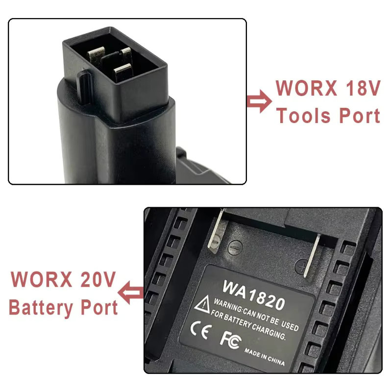 ALASICKA Akku-Adapter-Konverter WA1820 in Schwarz für Worx 18/20 V Li-Ionen-Akkus und Elektrowerkzeuge - Bild 5