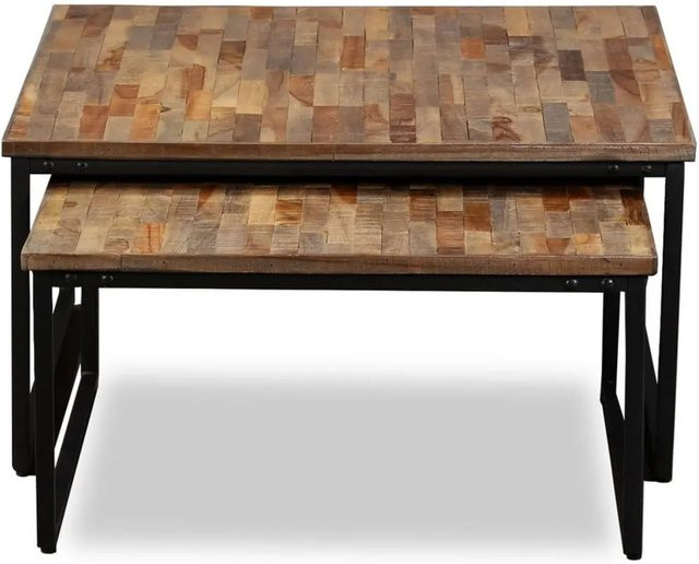 vidaXL Satztisch Couchtisch-Set 2-tlg. aus Teak Massivholz in Braun - Bild 1