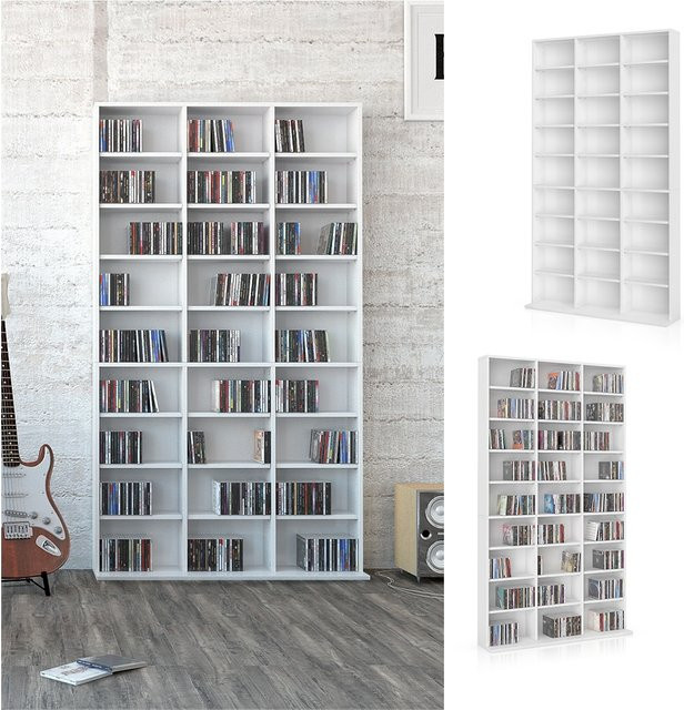 Vicco Wandregal für Medien und Bücher in Weiß - Bild 1