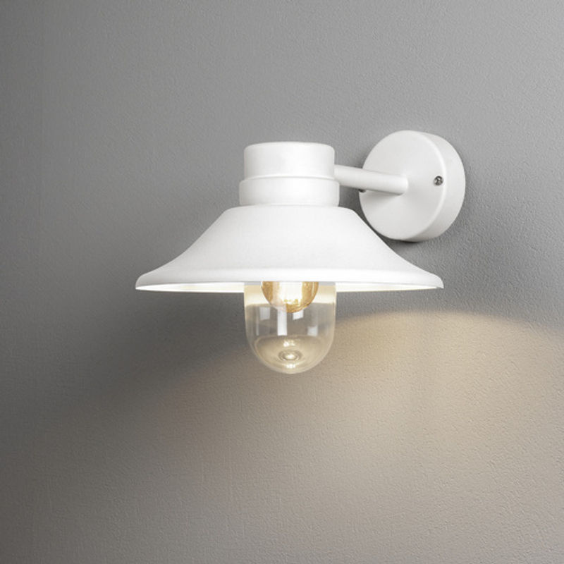 Konstsmide Vega Außenwandleuchte aus Aluminium in Weiß, E27, 60W, IP54, B x H: 26,5 x 29 cm - Bild 3