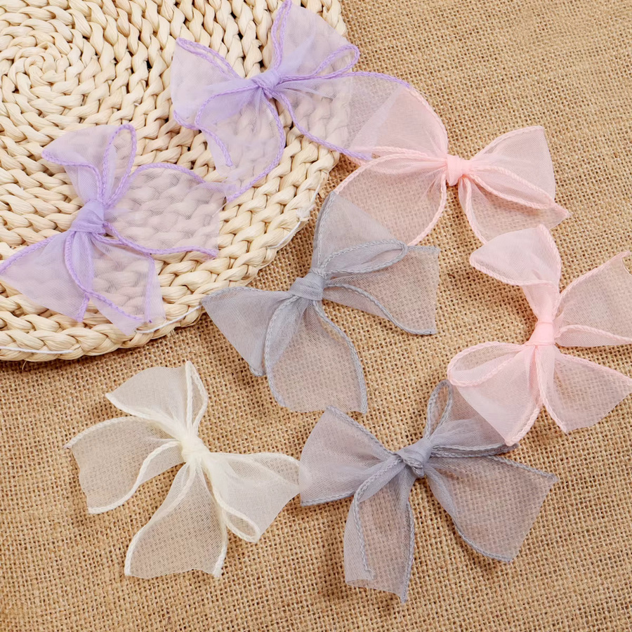 10 Stück Organza Schleifen in Fischschwanz-Form, bunt, B/B: 8 x 8 cm, ideal für Hochzeit, Party, Geschenke und Dekoration - Bild 2