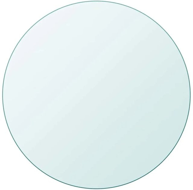 DELUKE Tischplatte Rund aus gehärtetem Glas, Transparent, Durchmesser: 40 cm, Dicke: 8 mm - Bild 1