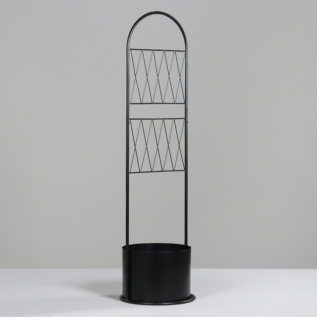 Rankgitter Pflanzschale von BLUME2000 in Schwarz aus Metall für den Außenbereich, Höhe: 133 cm - Bild 1