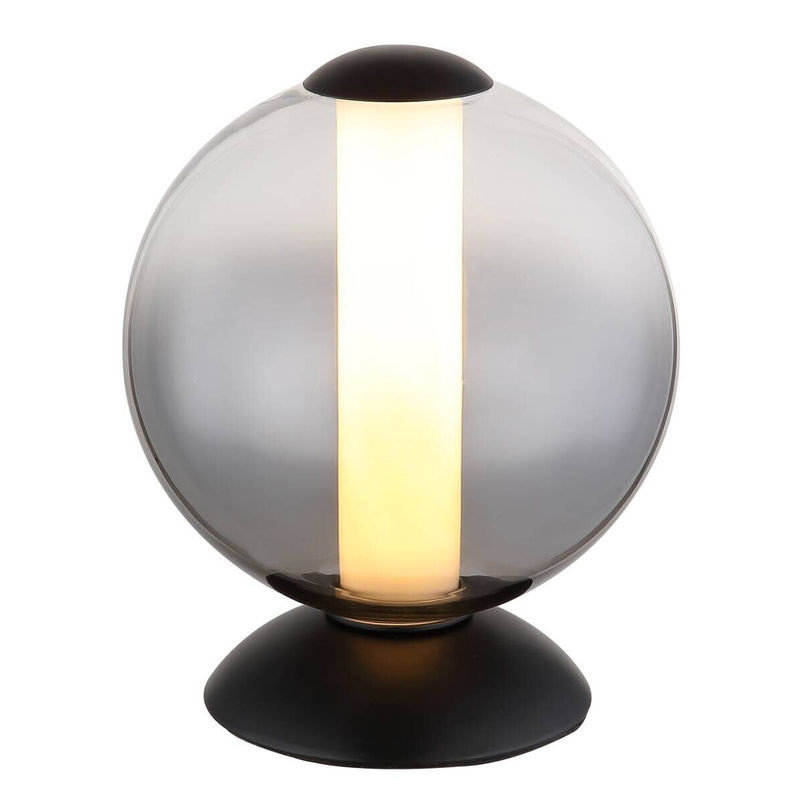 Globo Lighting Tischleuchte Rauch in Schwarz mit Glas und Metall, Höhe: 21 cm, Durchmesser: 18 cm - Bild 2