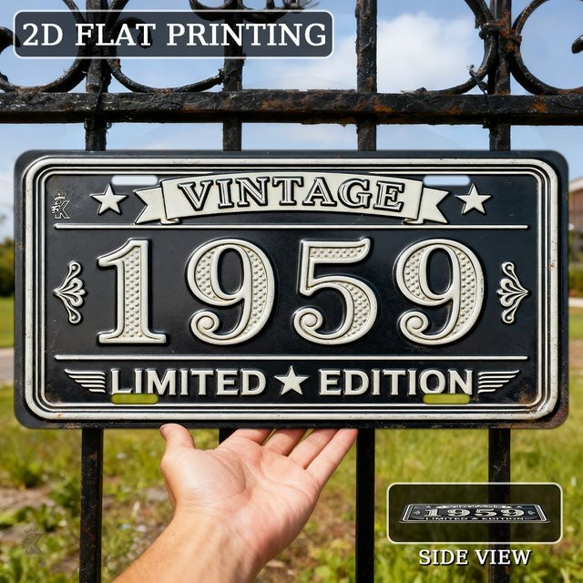 CIFBUY Vintage 1959 Limited Edition Metallschild aus Aluminium, Retro-Wanddekoration in Schwarz, Breite: 30,48 cm, Höhe: 15,24 cm, Tiefe: 1,0 cm - Bild 1