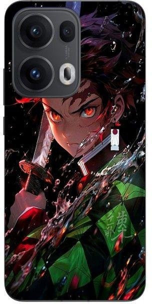 Maniacase Handyhülle für Oppo Reno 13 Pro 5G Demon Slayer Tanjiro Kamado Manga Anime Design in Schwarz - Bild 1