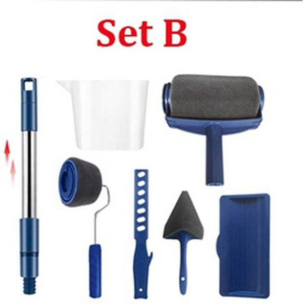 Weihexin Multifunktionales Wandmaler Set mit Farbroller und Eckeneckenpinsel in Blau - Bild 1