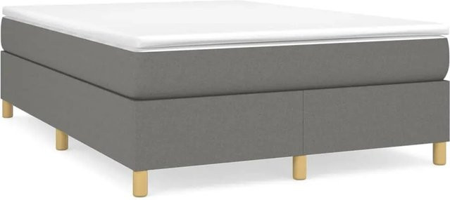 vidaXL Boxspringbett mit Matratze Hybrid-Design in Dunkelgrau, B/T/H: 140 x 190 x 35 cm - Bild 1