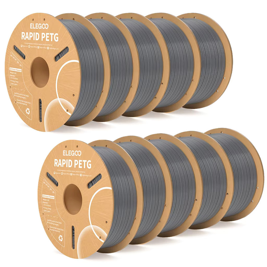 ELEGOO Rapid PETG Filament Grau, 1,75 mm, 1 kg, Hochgeschwindigkeits-3D-Druckerfilament für FDM-Drucker - Bild 6