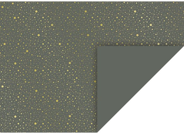 Heyda Motivkarton Golden Stars in Anthrazit und Grau, glänzend - Bild 1
