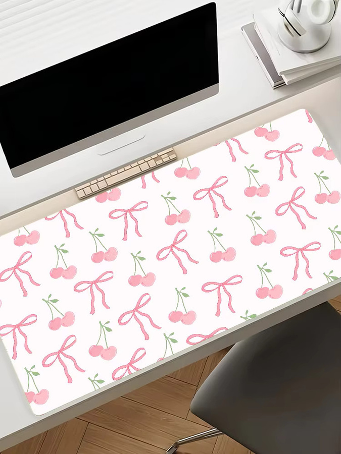 XXL Blumenmuster-Mauspad mit Schleife in Multicolour, rutschfeste Schreibtischunterlage für PC und Laptop - Bild 6