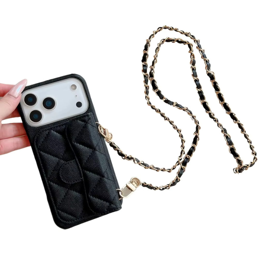 Luxuriöse Umhängetasche in Weiß mit Kartenhalter und Lederband für iPhone 13, 14, 15, 16 und 17 Pro Max - Bild 3
