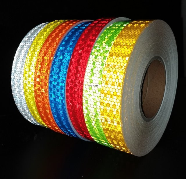 Reflektierendes Klebeband Satop Cinta in Rot, Weiß und Gelb, wasserdicht, Breite: 2,5 cm, Länge: 50 m - Bild 1